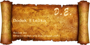 Dodek Etelka névjegykártya